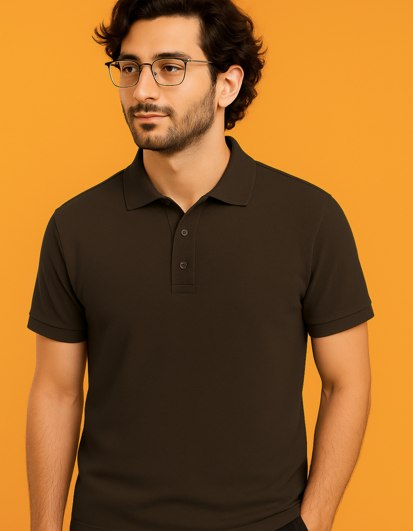 Men Solid Polo Neck T-Shirt