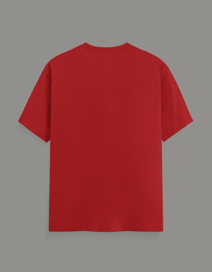 Men & Women Printed Crew T-Shirt-Red Color-White Bear