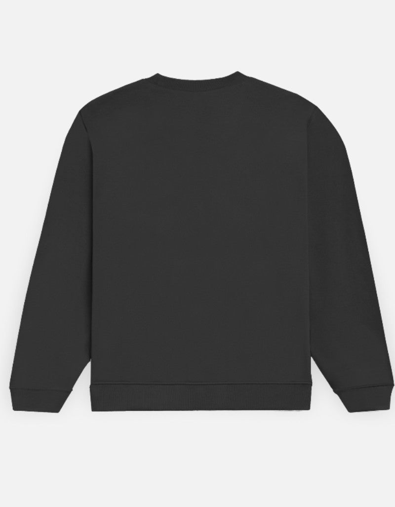 Unisex Solid Sweatshirt- Black Color- White Bear