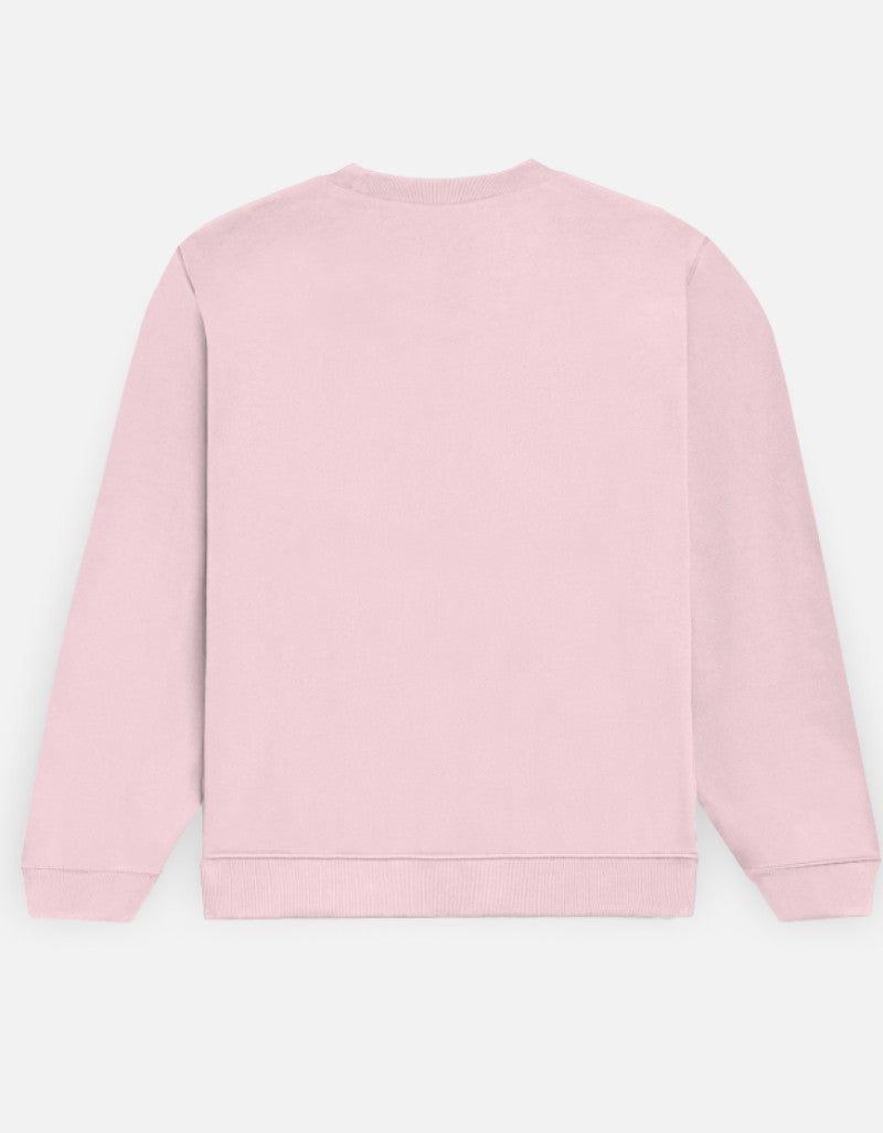 Unisex Printed Sweatshirt-Baby Pink Color-White Bear