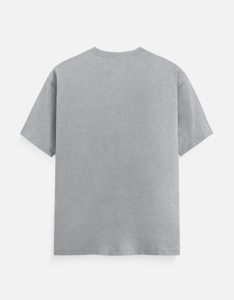 Men & Women Classic Crew Printed T-Shirt - Grey Color- White Bear