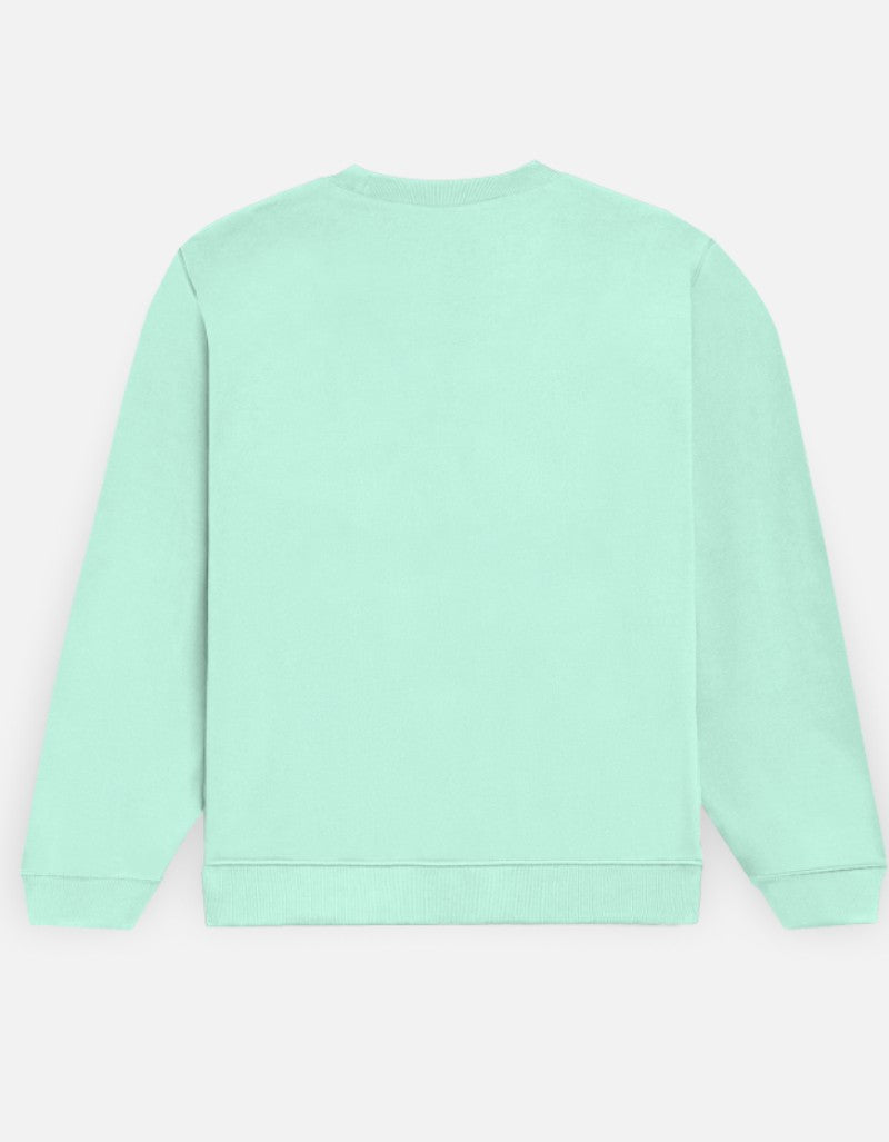 Women Printed Sweatshirt-MInt Color- White Bear
