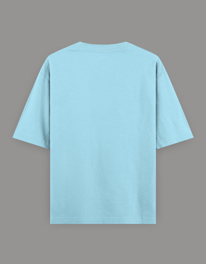 Unisex Oversized Printed T-Shirt for Programmers - Blue Color -White Bear