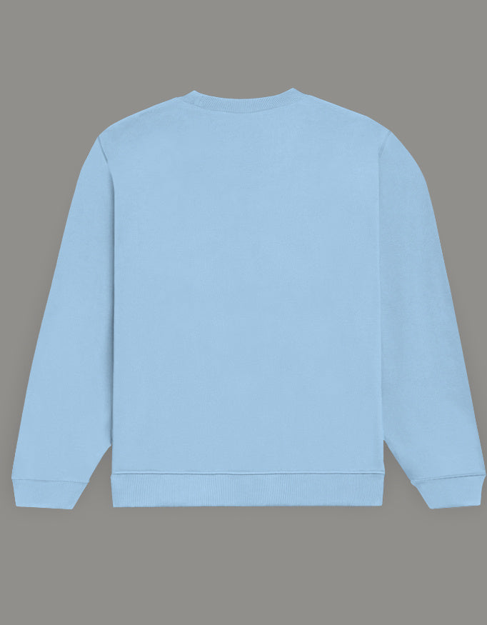 Men & Women Oversized Printed Sweatshirt- Blue Color- White Bearpg
