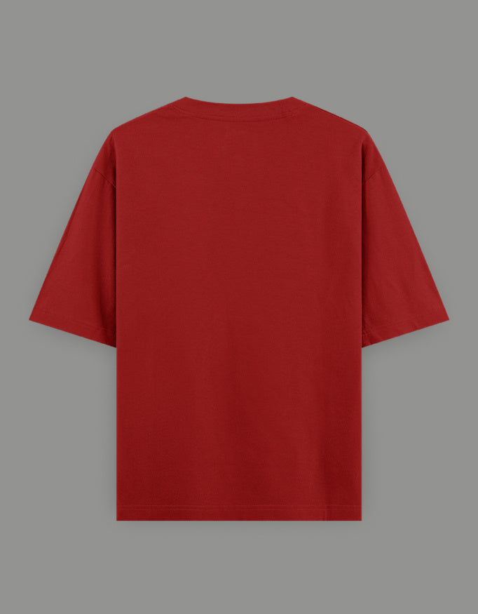Unisex Oversized Classic T-Shirt -Red Color - White Bear