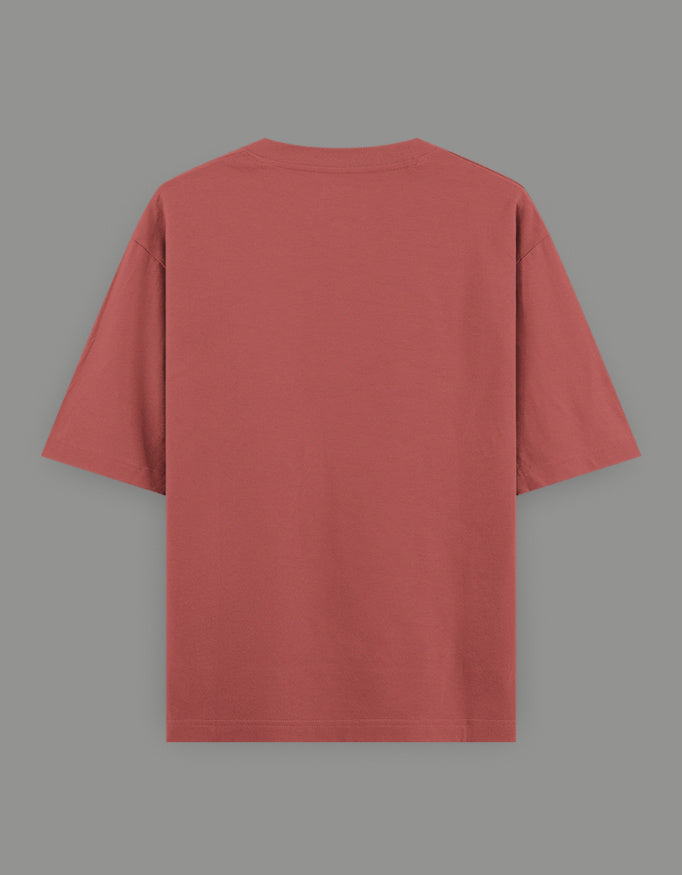 Unisex Oversized Classic T-Shirt -Coral Color - White Bear