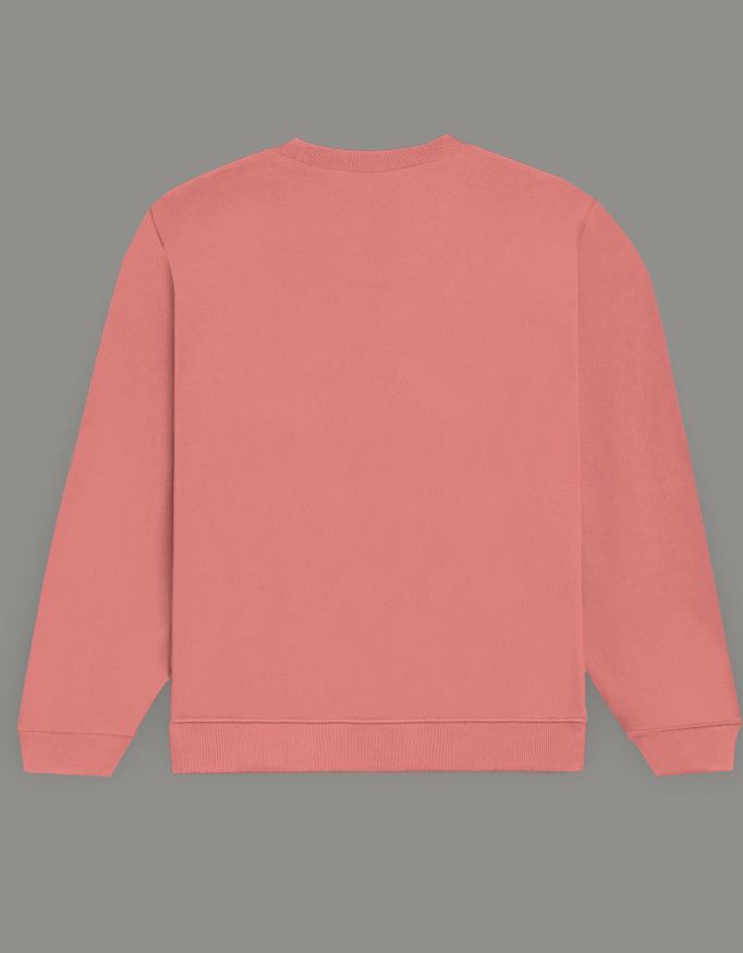 Men & Women Oversized Printed Sweatshirt- Peach Color- White Bear