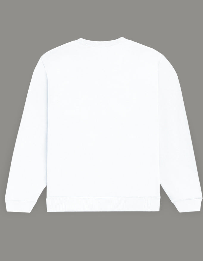 Men & Women Oversized Printed Sweatshirt- White Color- White Bear