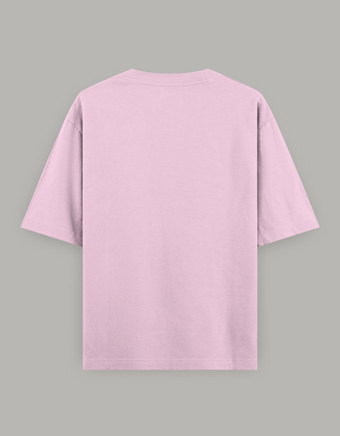 Men & Women Oversized Printed Crew Neck T-Shirt - PINK COLOR - White Bear