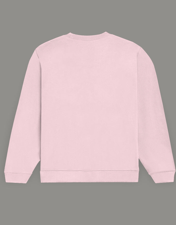 Men & Women Oversized Printed Sweatshirt- Pink Color- White Bear