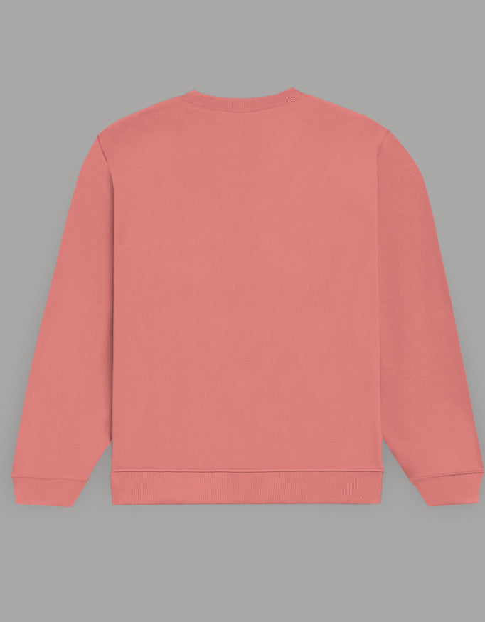 Men & Women Full Sleeve Printed Sweatshirt - Coral Color - White Bear
