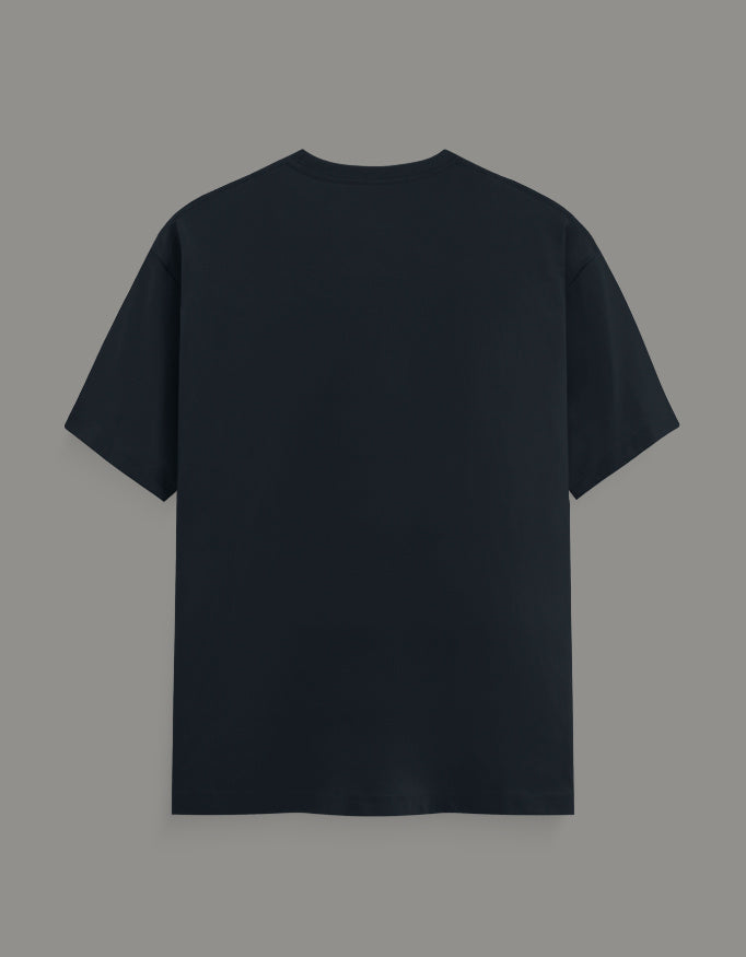 Men & Women Printed Crew T-Shirt-Navy Blue Color-White Bear
