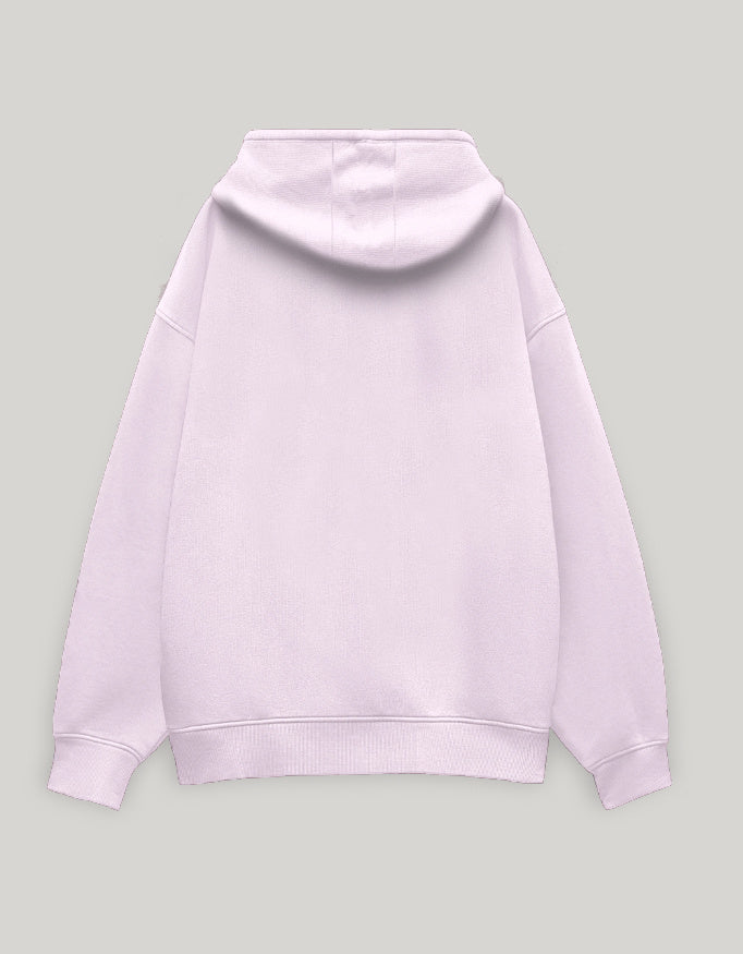 Unisex Oversized Hoodie-PInk Color-White Bear