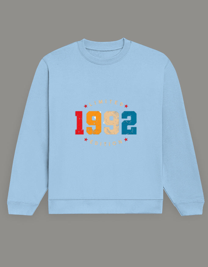 Men & Women Oversized Printed Sweatshirt- Blue Color- White Bear