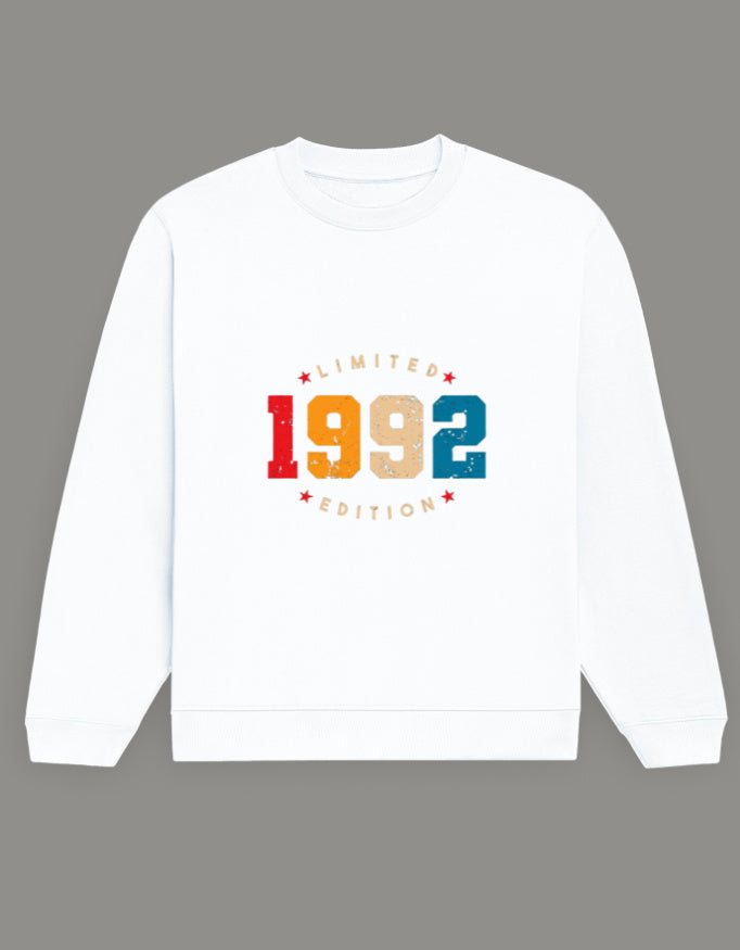Men & Women Oversized Printed Sweatshirt- White Color- White Bear