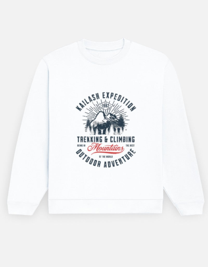 Unisex Printed Sweatshirt-White Color-White Bear