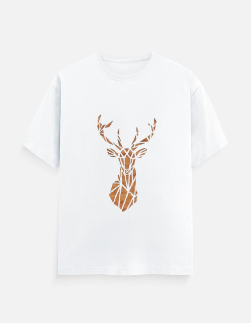 Men & Women Classic Crew Printed T-Shirt - White Color- White Bear
