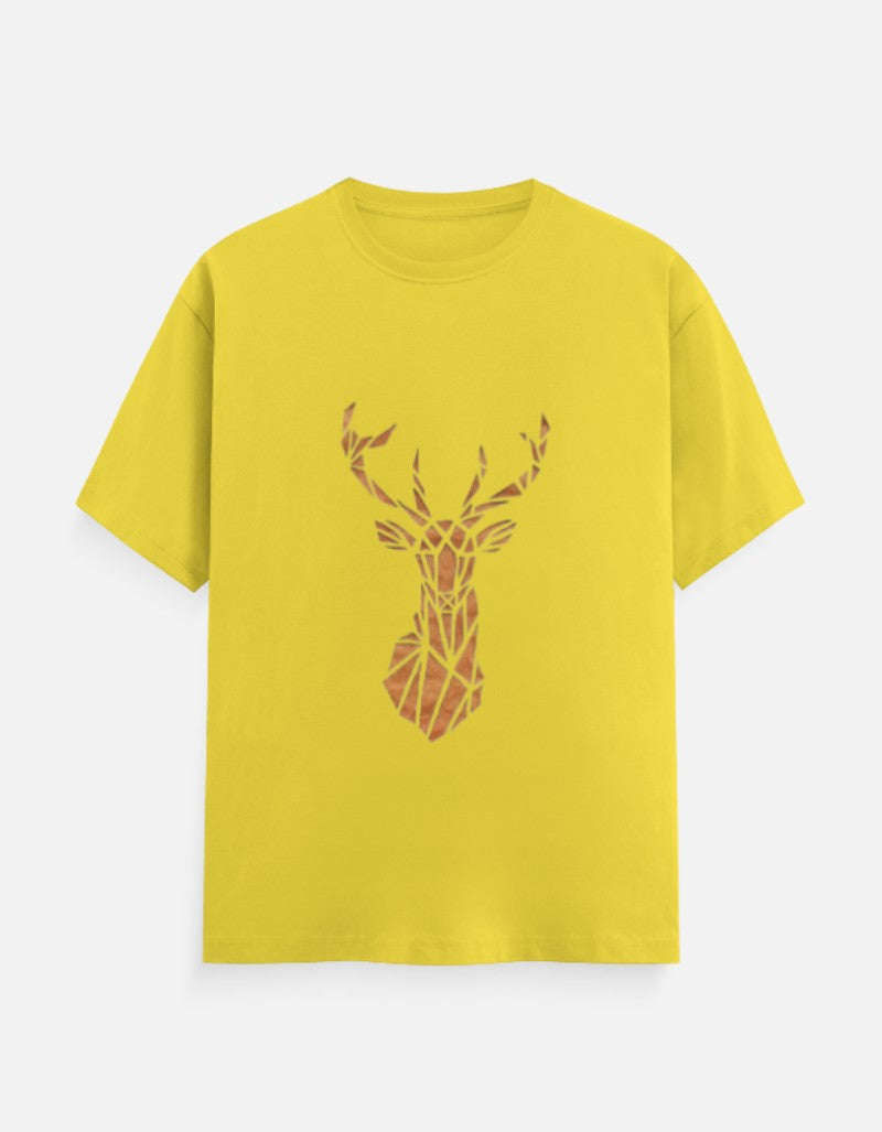 Men & Women Classic Crew Printed T-Shirt - Yellow Color- White Bear