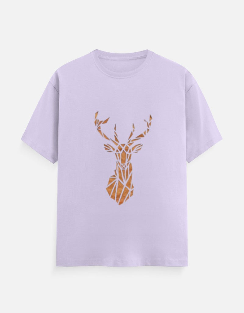 Men & Women Classic Crew Printed T-Shirt - Lavender Color- White Bear