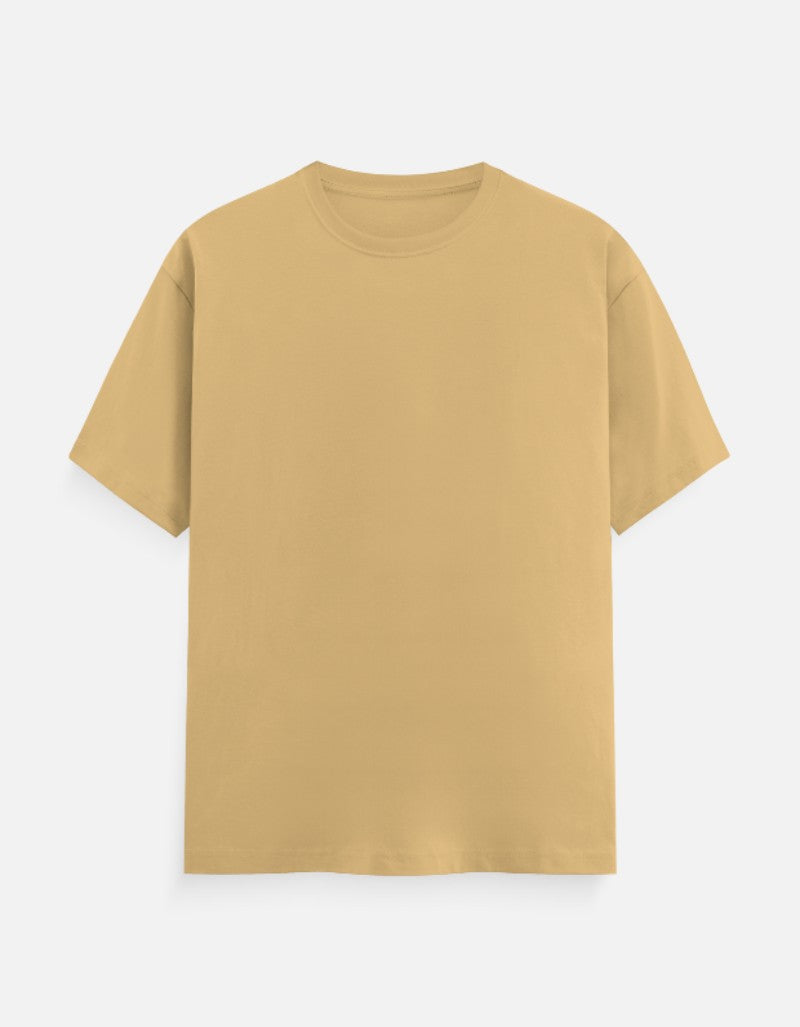 Unisex Classic Crew Solid T-Shirt-Beige Color-White Bear