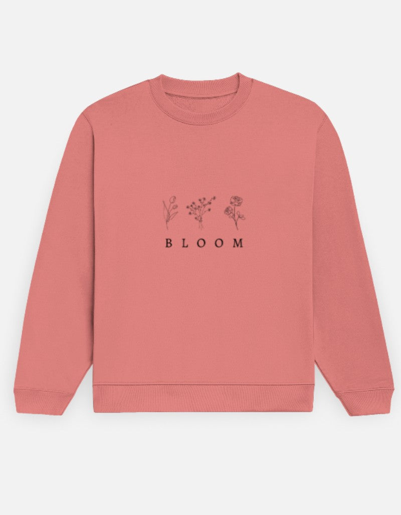 Women Printed Sweatshirt-Coral Color- White Bear
