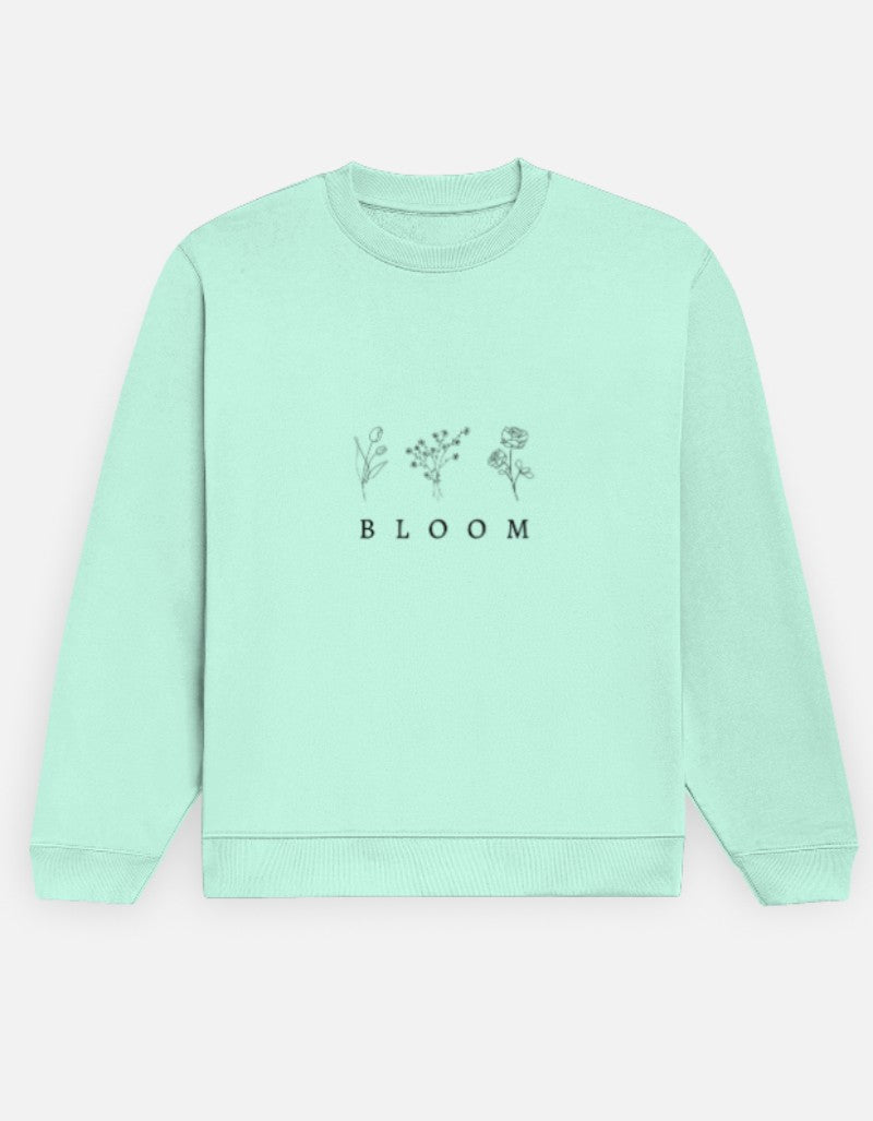 Women Printed Sweatshirt-MInt Color- White Bear