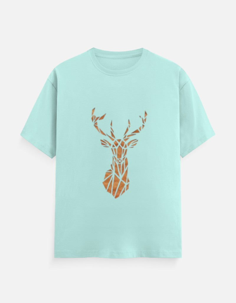 Men & Women Classic Crew Printed T-Shirt - MInt Color- White Bear