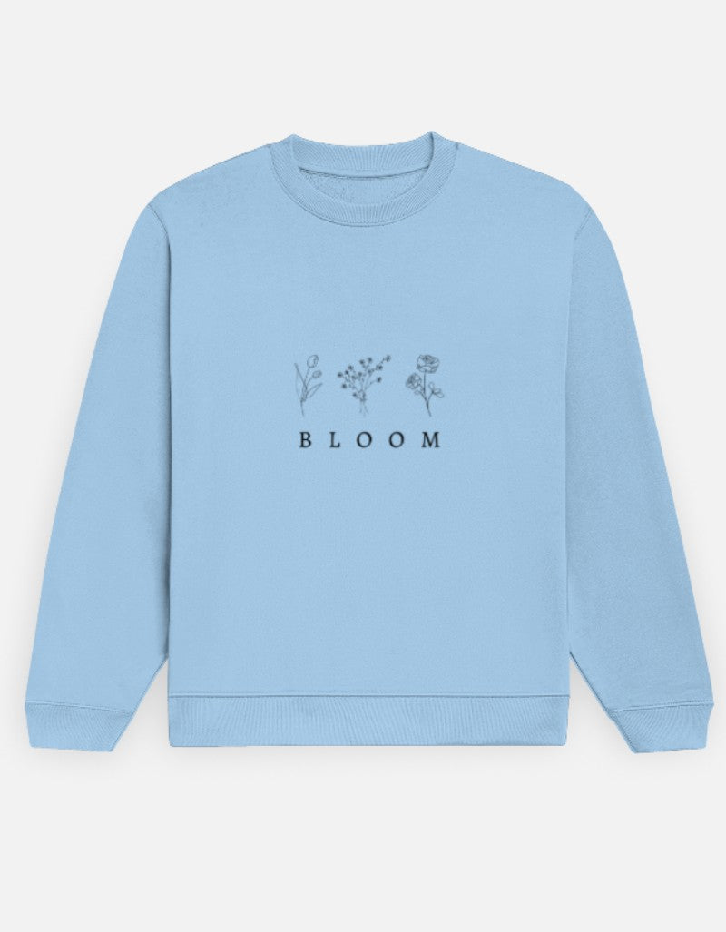 Women Printed Sweatshirt-Blue Color- White Bear