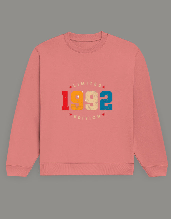 Men & Women Oversized Printed Sweatshirt- Peach Color- White Bear