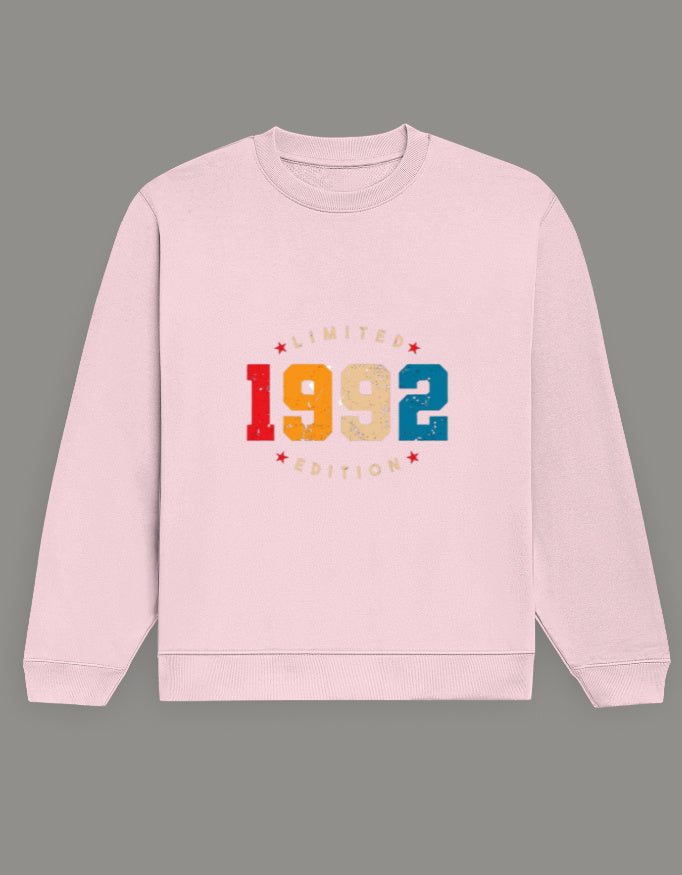 Men & Women Oversized Printed Sweatshirt- Pink Color- White Bear