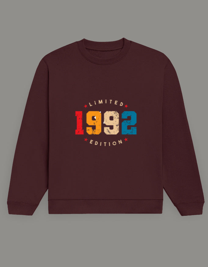 Men & Women Oversized Printed Sweatshirt- Maroon Color- White Bear