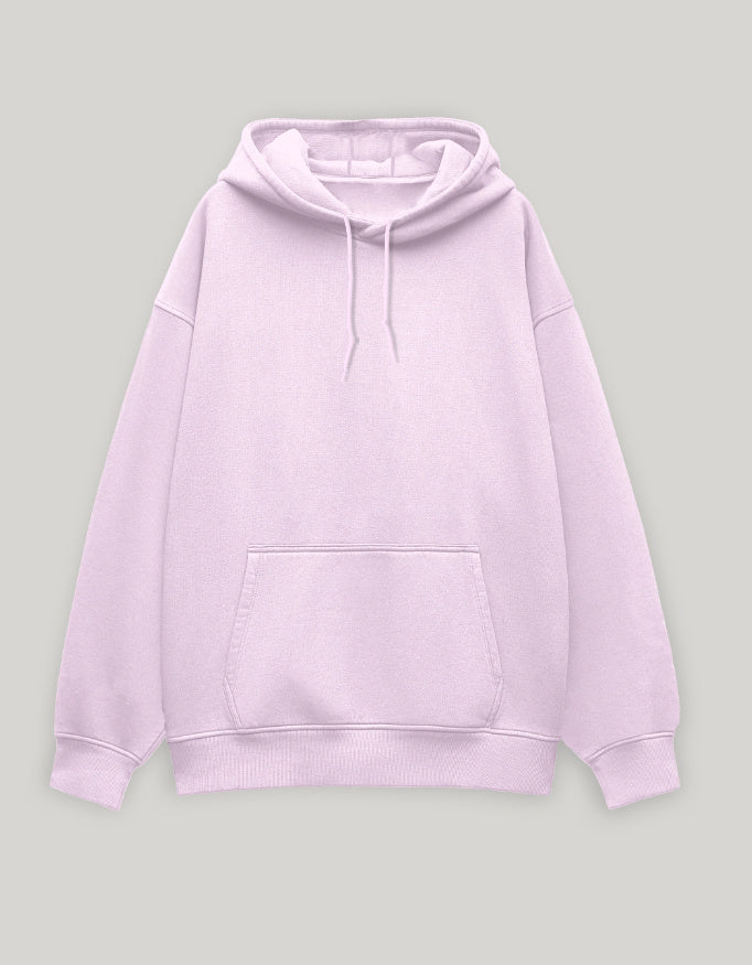 Unisex Oversized Hoodie-PInk Color-White Bear