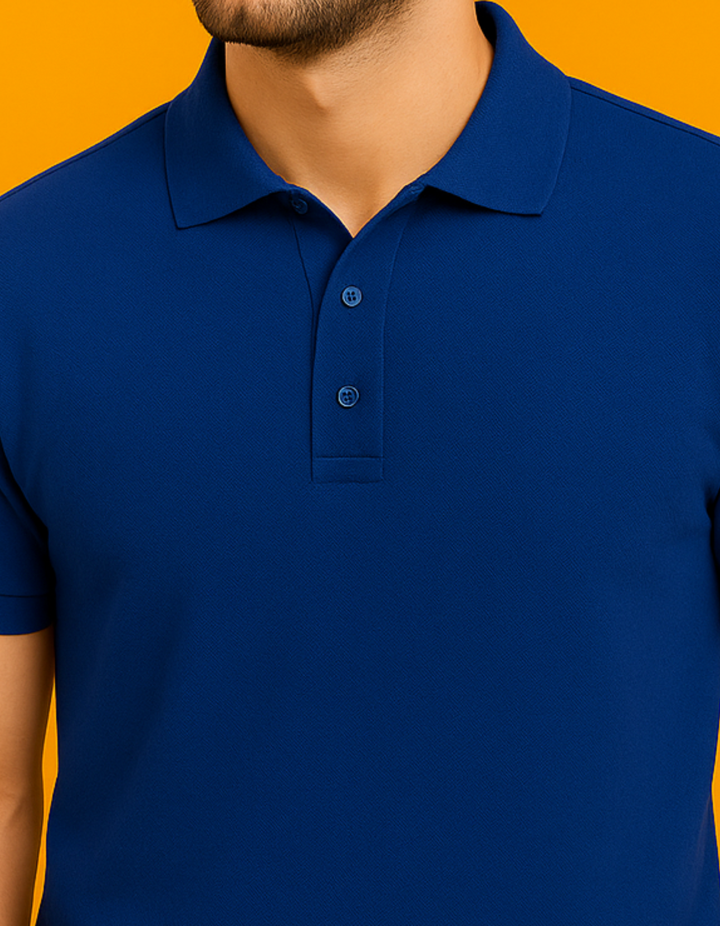Men Solid Polo Neck T-Shirt-blue color