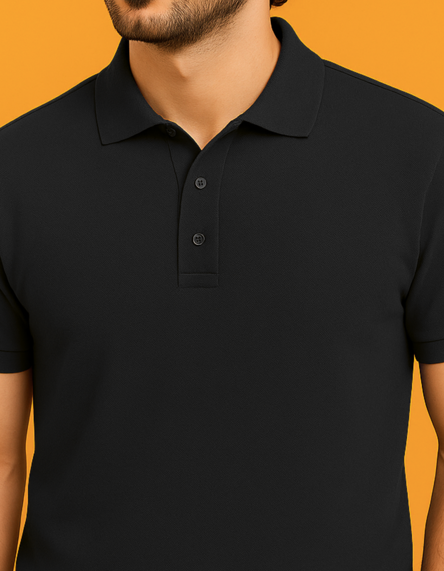 Men Solid Polo Neck T-Shirt-navy blue color