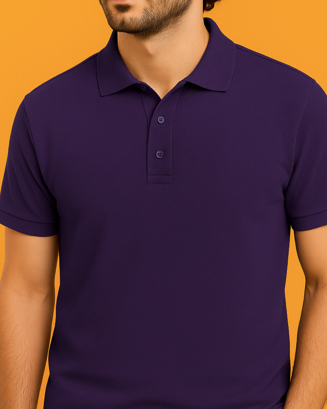 Men Solid Polo Neck T-Shirt-purple color