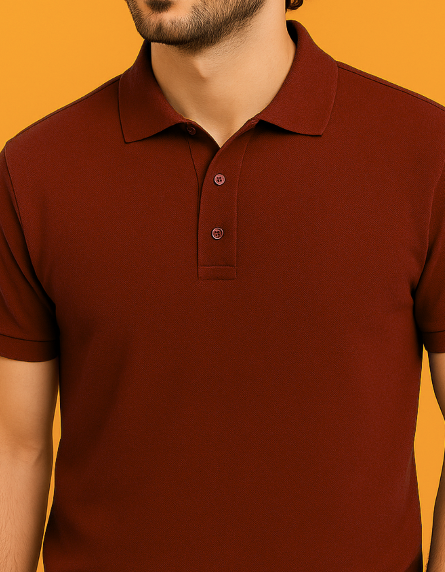 Men Solid Polo Neck T-Shirt-red color
