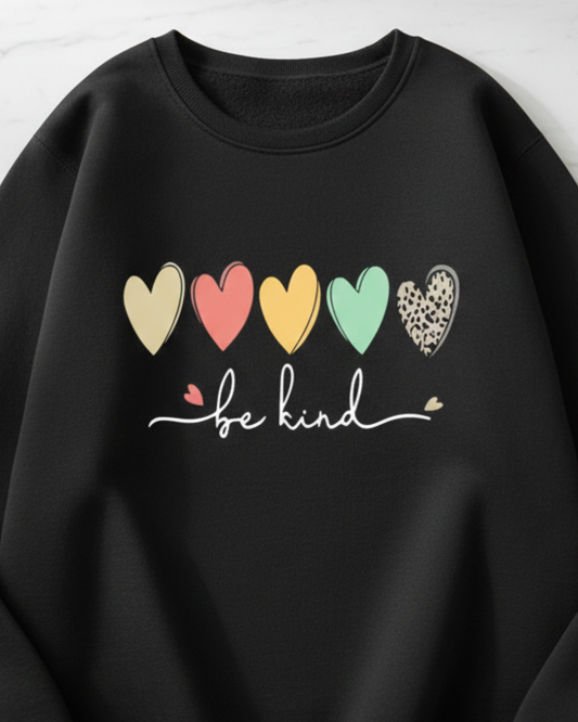 Men & Women Printed Black Sweatshirt