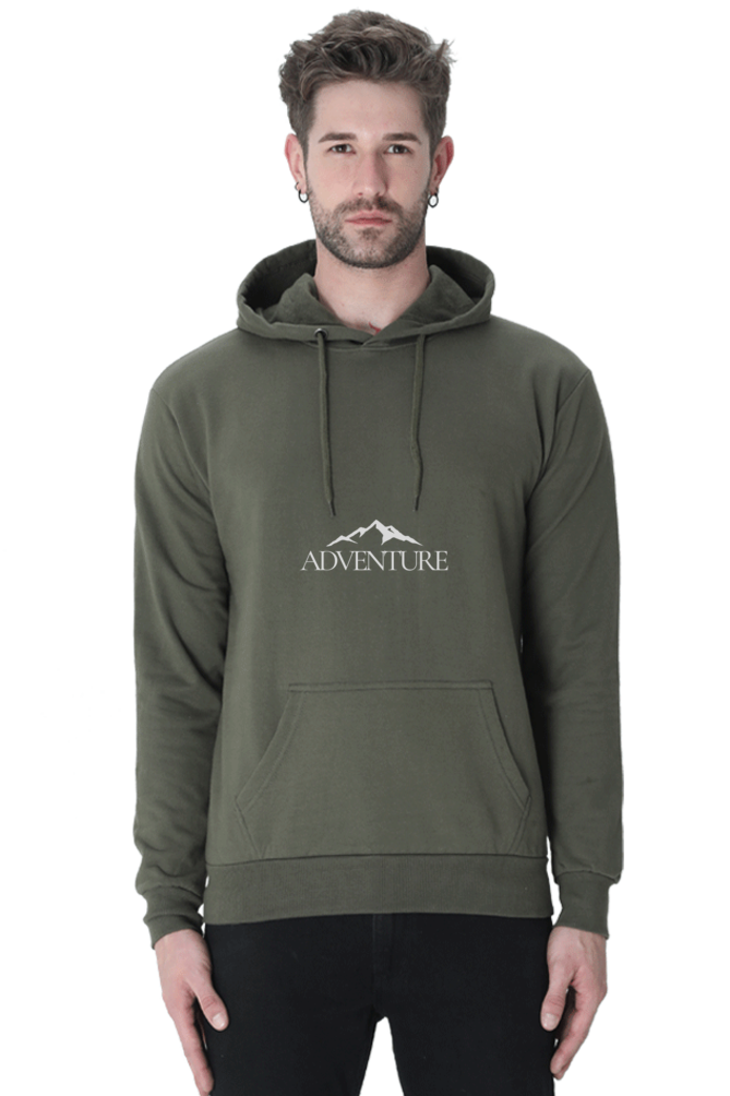 Unisex Full Sleeve Hooded Sweatshirt-Jade Color-White Bear