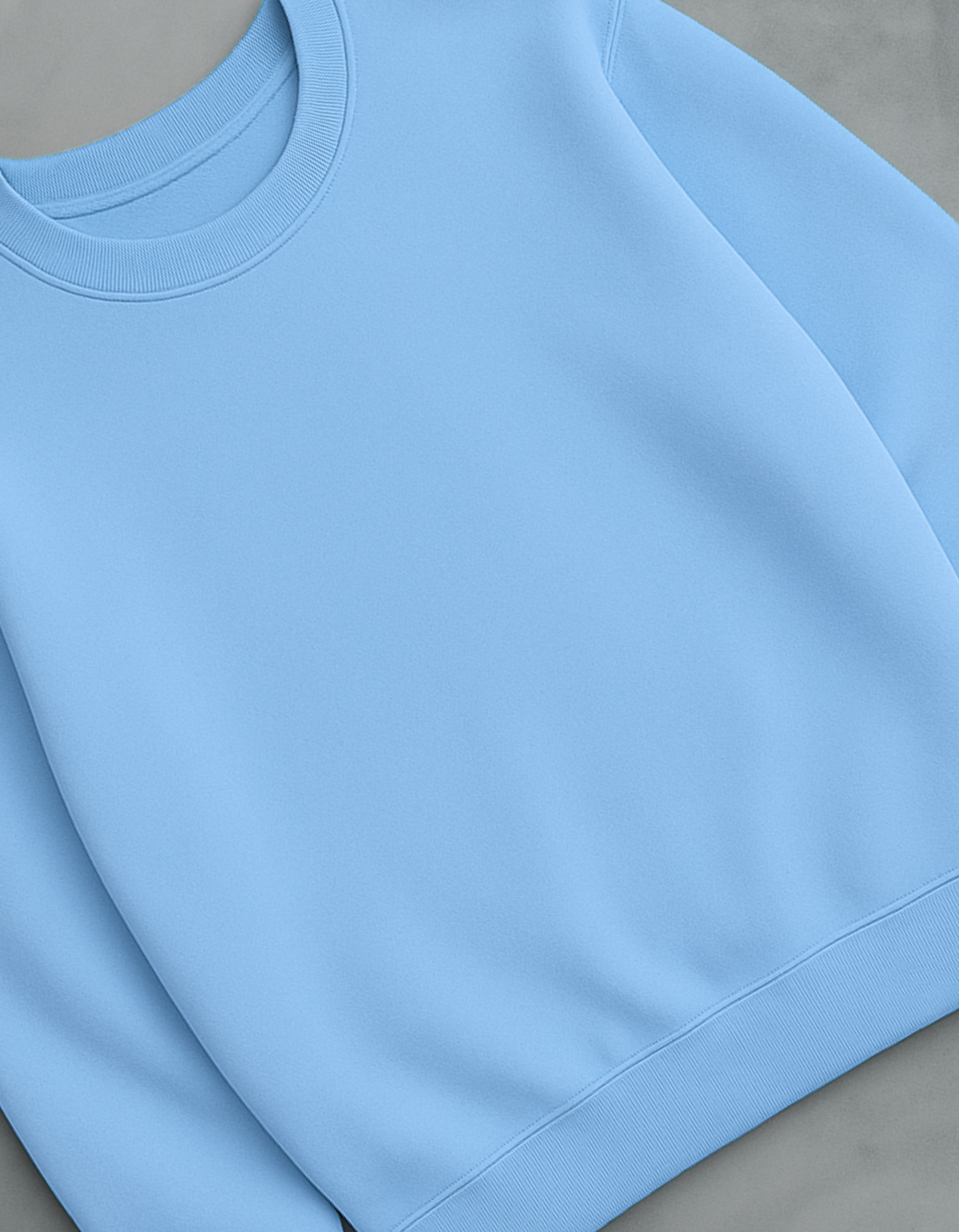 Unisex Solid Sweatshirt- Blue Color- White Bear