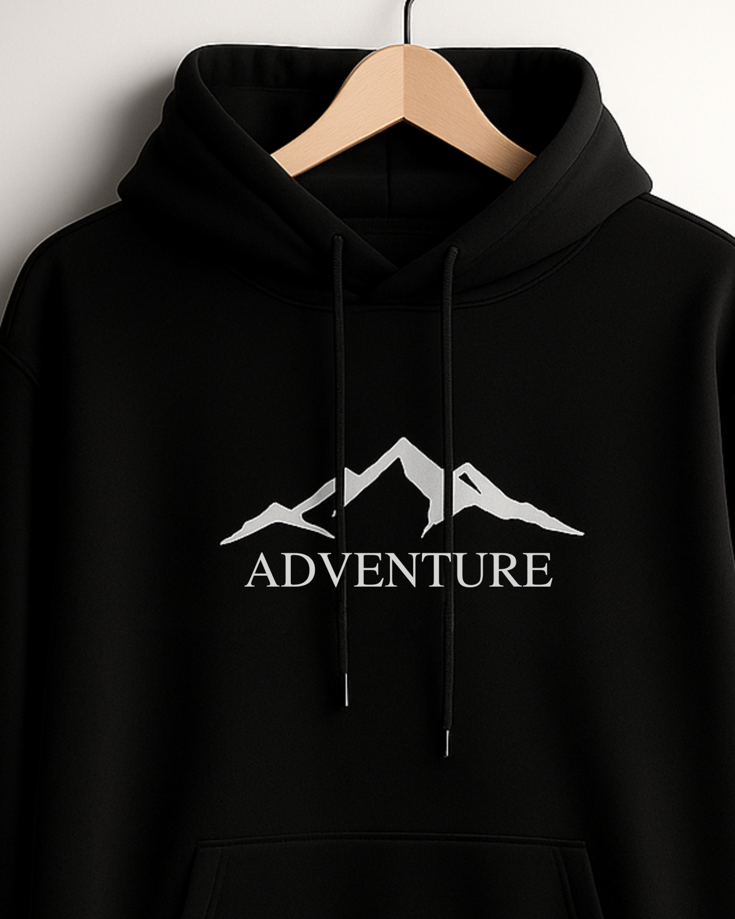 Unisex Full Sleeve Hooded Sweatshirt-Black Color-White Bear
