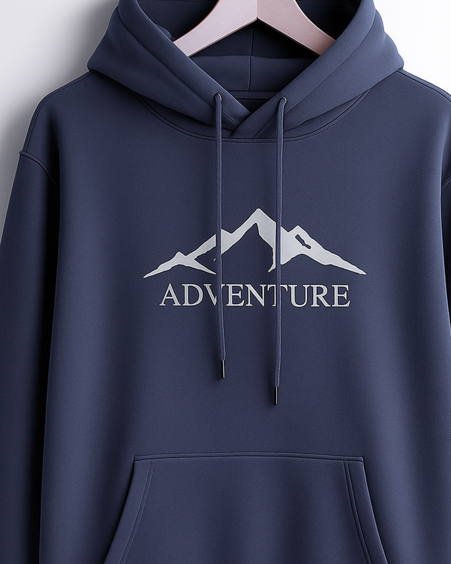 Unisex Full Sleeve Hooded Sweatshirt-navy blue Color-White Bear