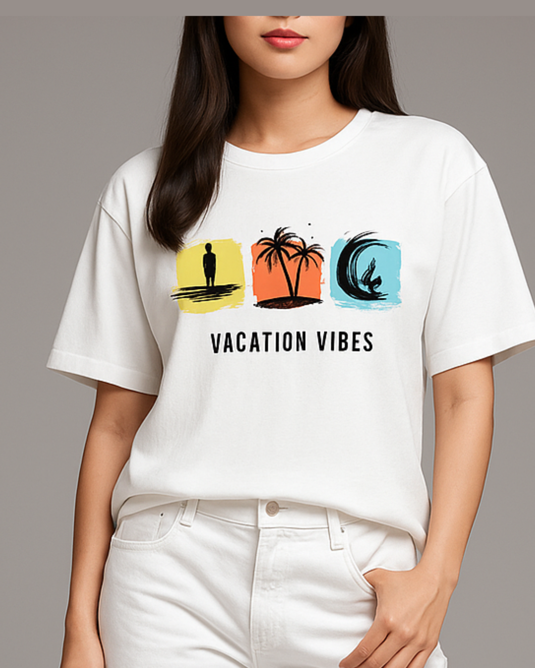 Unisex Oversized Printed T-Shirt_white color