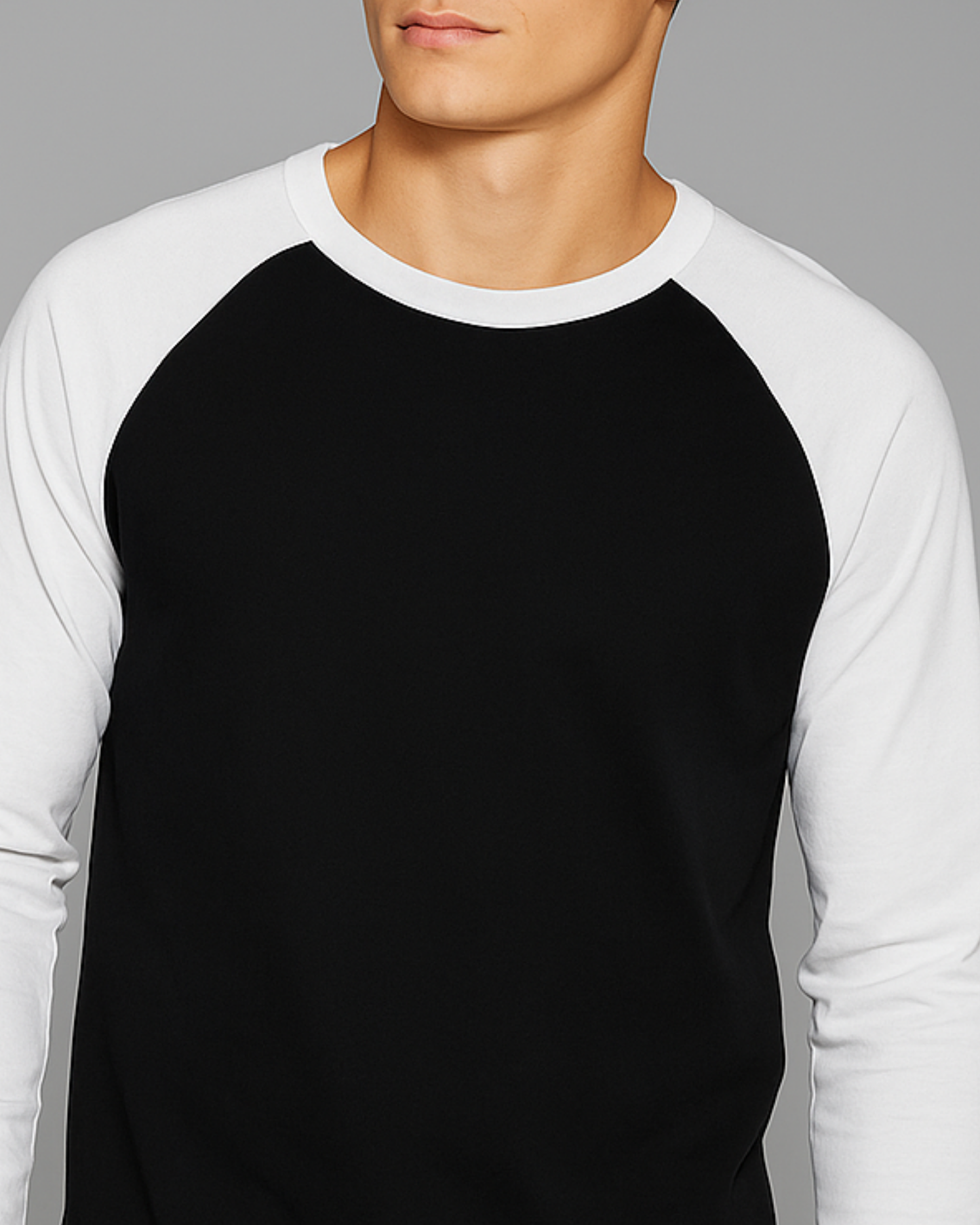Unisex Raglan Full sleeve T-Shirt_white&black