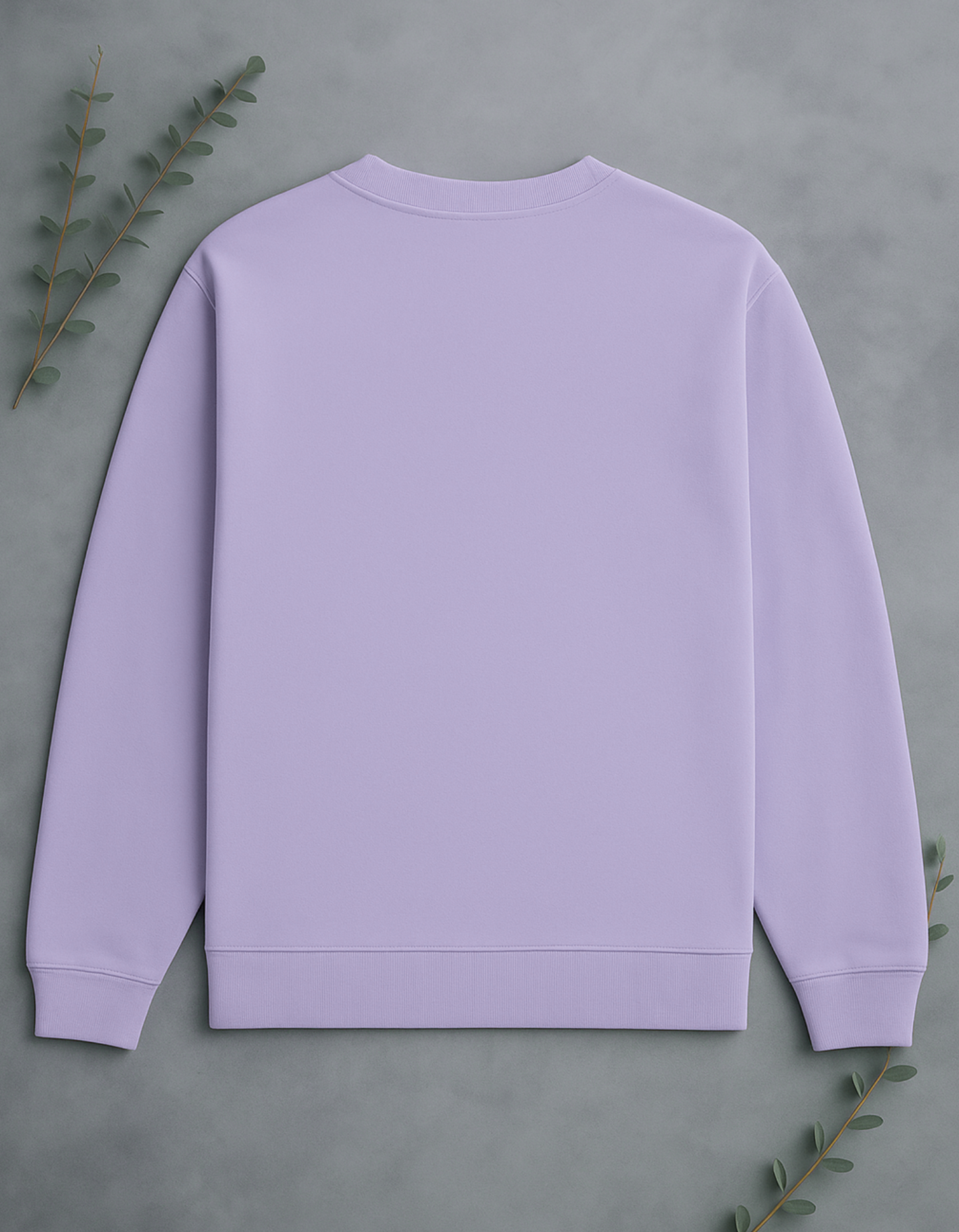 Unisex Solid Sweatshirt- lavender Color- White Bear