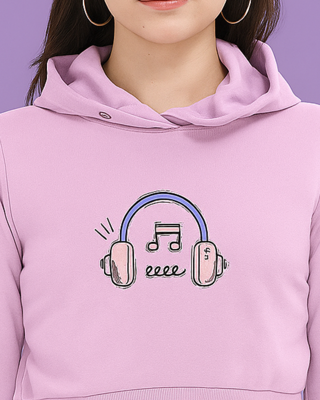 Female crop Printed Hoodie