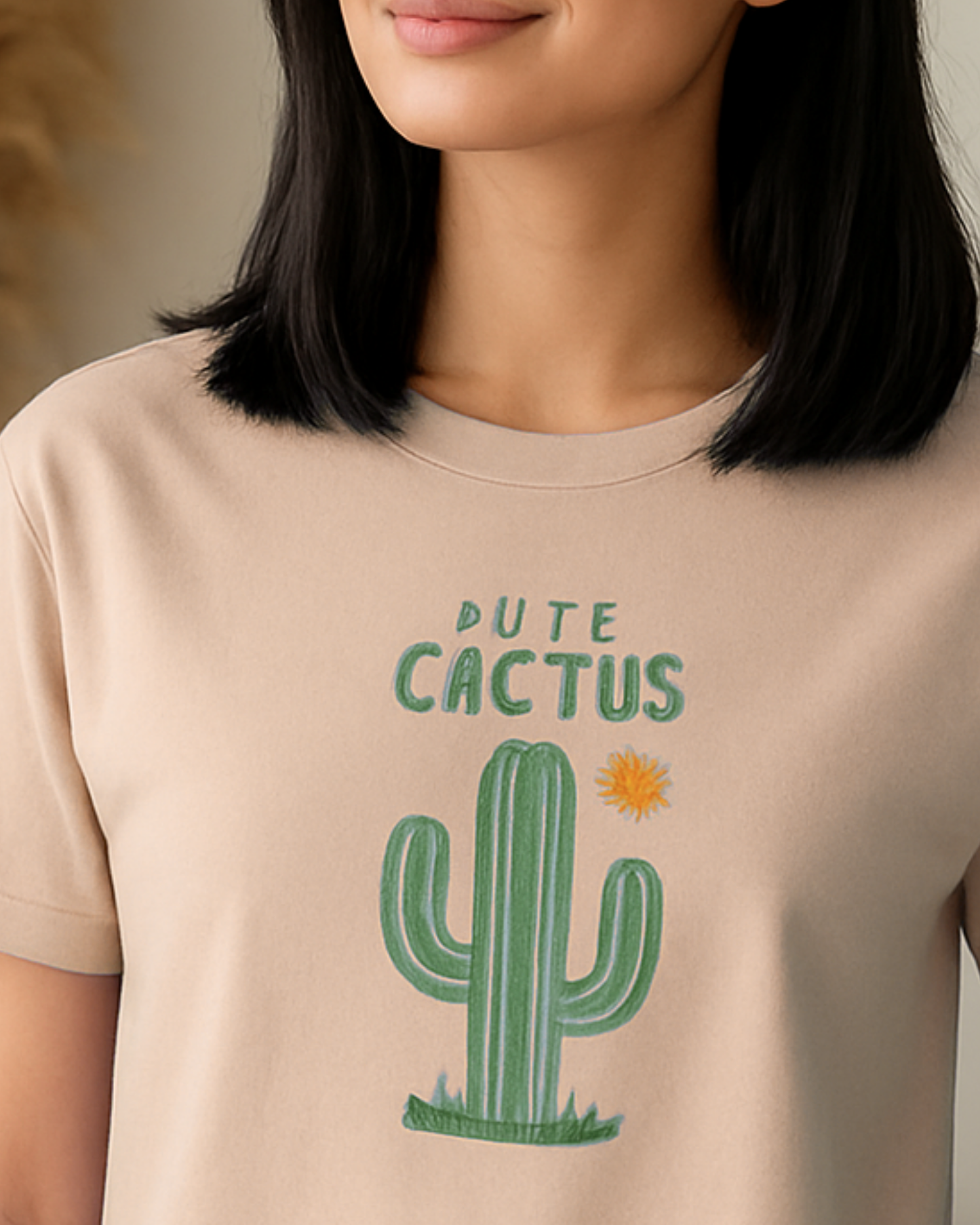 cute cactus_peach tshirt