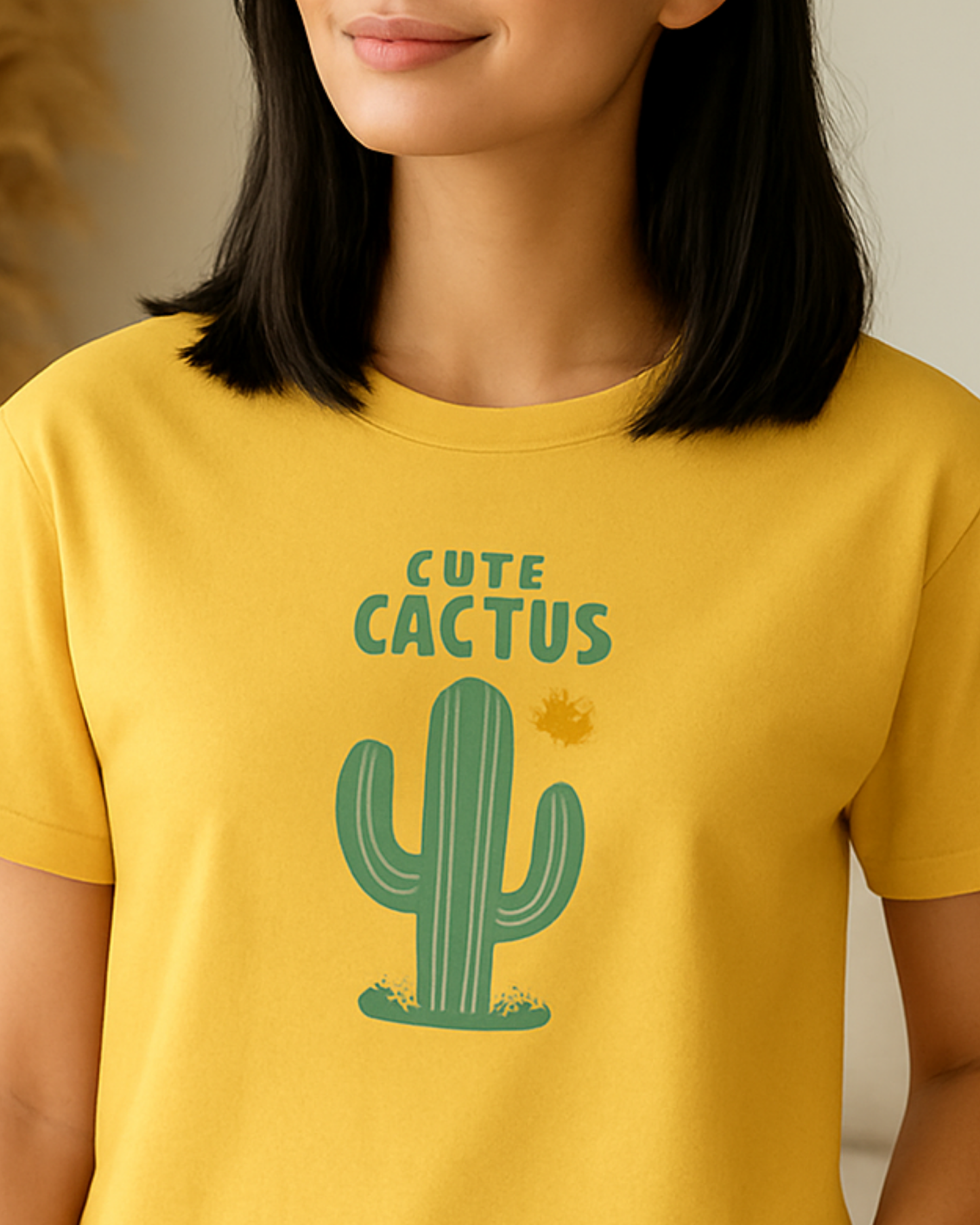 cute cactus_yellow tshirt