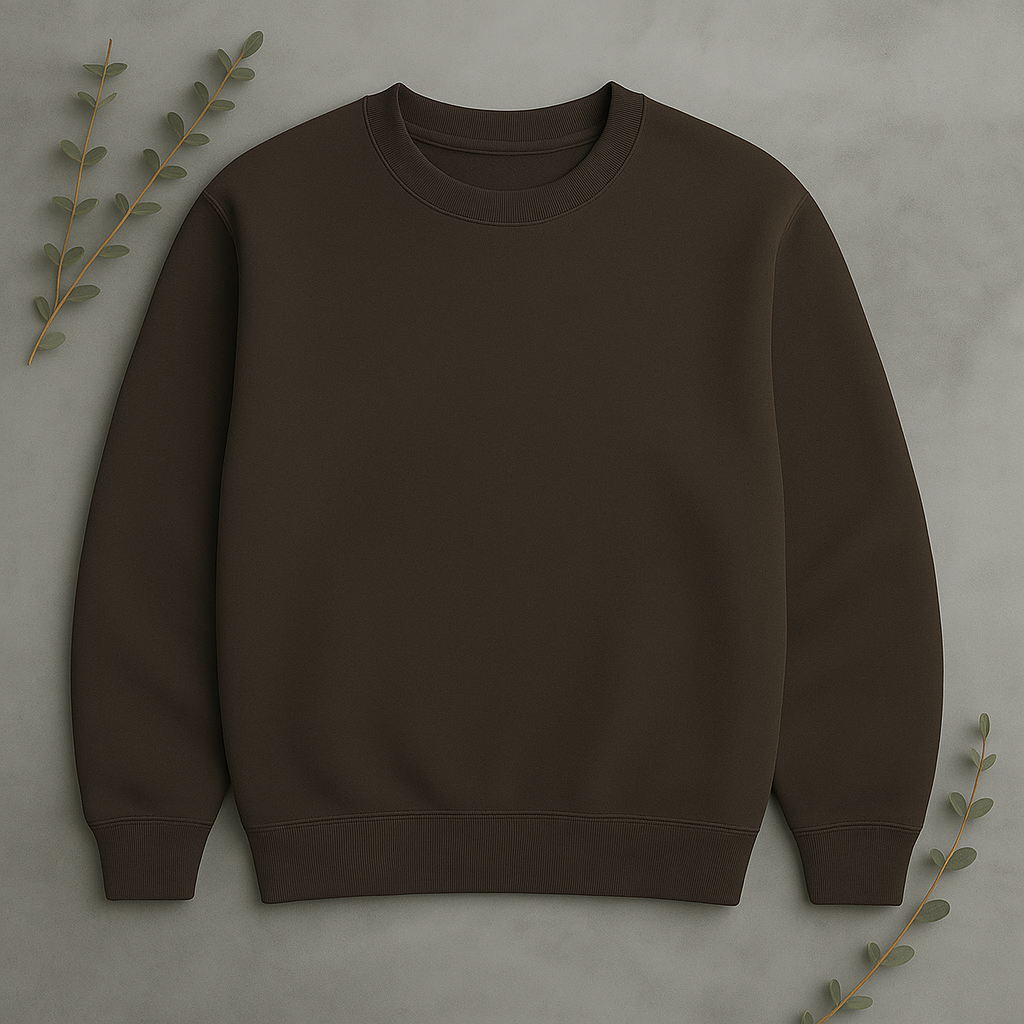 Unisex Solid Sweatshirt- olive green Color- White Bear