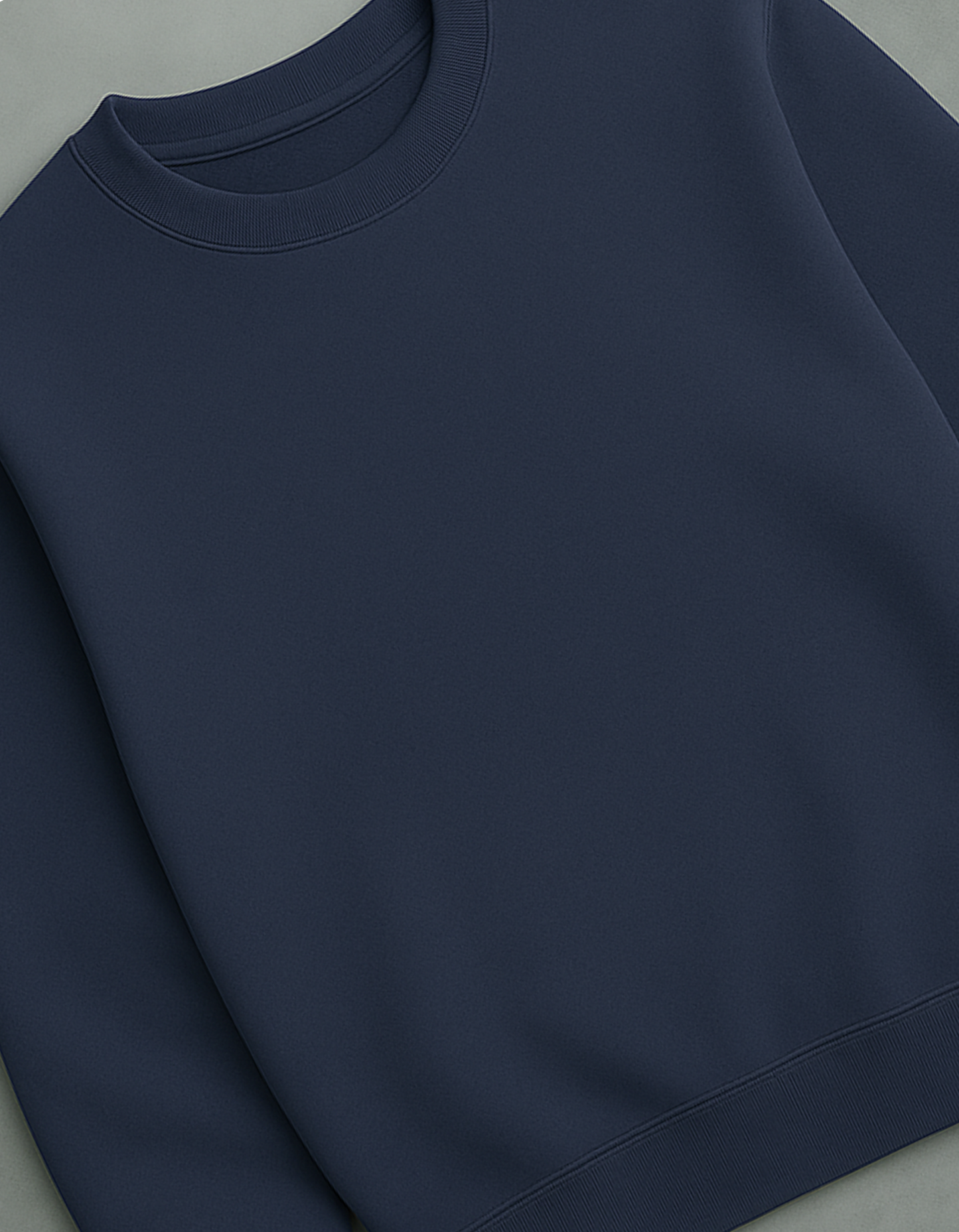 Unisex Solid Sweatshirt- Navy Blue Color- White Bear