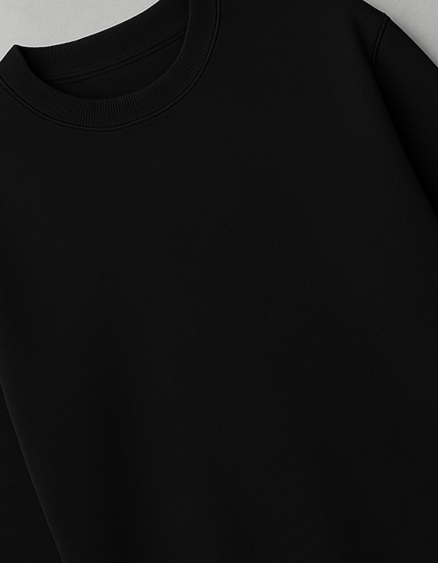 Unisex Solid Sweatshirt- Black Color- White Bear